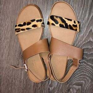 Brown Sandals with Cheetah accent